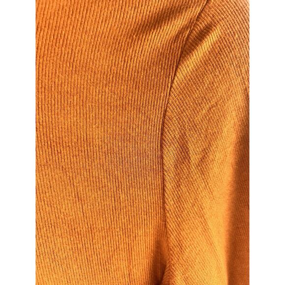 Wilfred Long Sleeve Mock Neck Top Size Large Orange Modal Ribbed Stretch - Picture 8 of 11